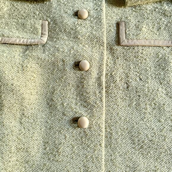 Vtg 1960s Sycamore Wool Coat Soft Green Mid Century Modern - Picture 2 of 11